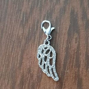 Silver-Tone Angel Wing Zipper Charm